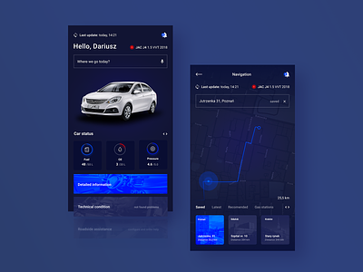 Smartcar 🚗 car dashboard design interface managment mobile app platform ui ux