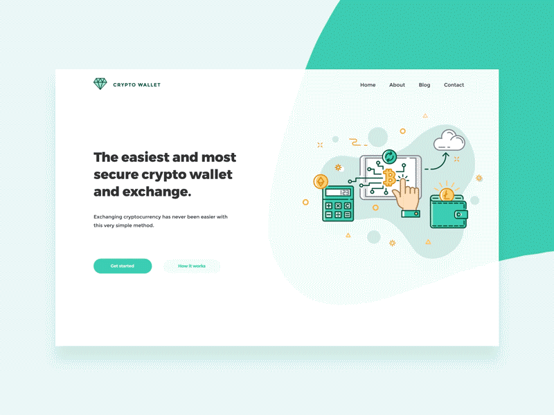 Crypto Landing Page ae aep animation bitcoin crypto cryptocurrency ethereum illustration landing page litecoin motion srgb srgbco superrgb ui ux