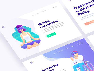 VR Lifestyle Illustrations ar augmented reality color gradient headset illustration illustrator landing page mixed reality mr srgb srgbco superrgb technology ui ux virtual reality vr xr