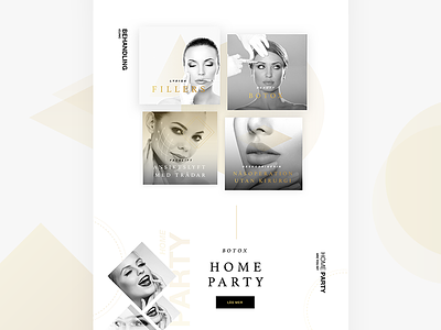 Beauty Salon - Website Design beauty esthetics geometry grayscale luxurious salon ui design