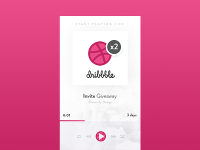 Dribbble Invitation Giveaway design dribbble giveaway invitation music player