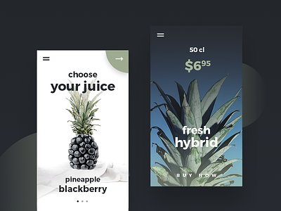 Juice Shop UI Design by Dreamify Design digital design ecommerce fruit juice montserrat shop ui design user interface