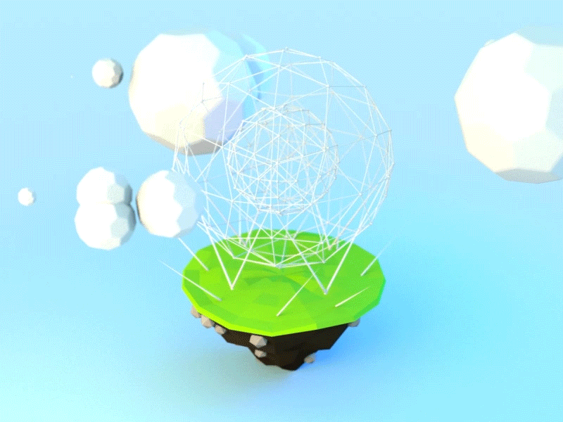 The Balls on the Falls 3d animation design digital illustration low poly