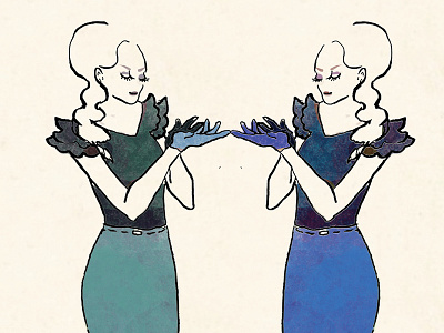 Twins beautiful fashion france girls girlspower illustration japan paris