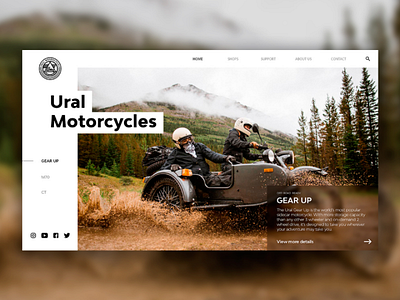 Ural motorcycles concept of homepage design homepage landingpage ui ux webdesign website