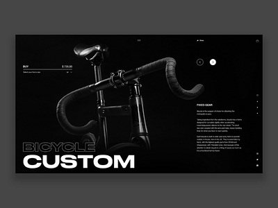 Bicycle custom concept website bicycle black design home page landing page minimal ui ux website