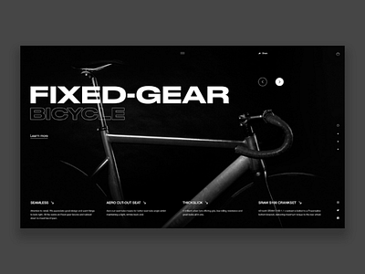 Concept website bicycle black design home page landing page minimal ui ux website