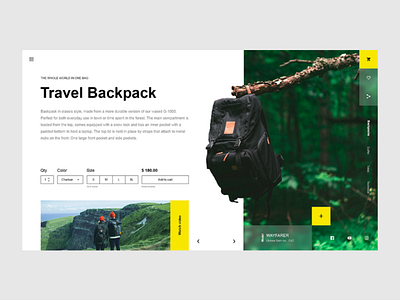 Concept website Travel backpack backpack design home page landing page travel ui ux website