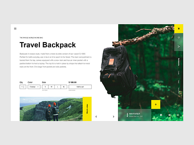 Concept website Travel backpack