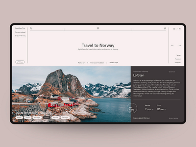 Concept website Travel to Norway. concept design home page landing page minimal norway travel trend ui ux web website