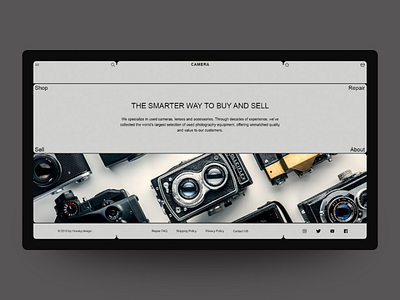 Concept website Camera. concept design home page landing page minimal ui ux web