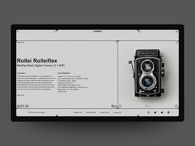 Concept website Camera. camera concept design home page landing page minimal ui ux web