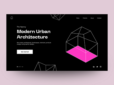 Agency architecture design home page landing page minimal trend ui ux website