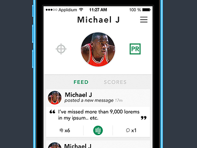 Profile basketball clean feed interface newsfeed profile ui ux