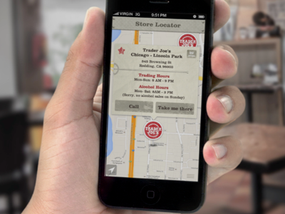 Trader Joe's App app interface ios joes location maps mobile pins stores trader ui ux