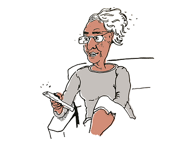 Woman on a couch with a remote illustration