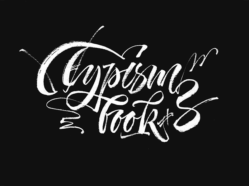 Typism Book 3 calligraphy brush