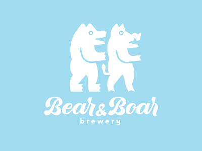 Logodesign for Bear&Boar Brewery. beer characters identity logo logodesign logotype