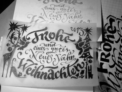 Weihnachtspostkart lettering