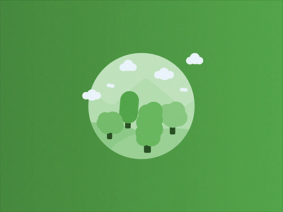 Windy forest animation blow breeze clouds field forest green illustration land leaf leaves loop meadow nature short sky tall tree wind