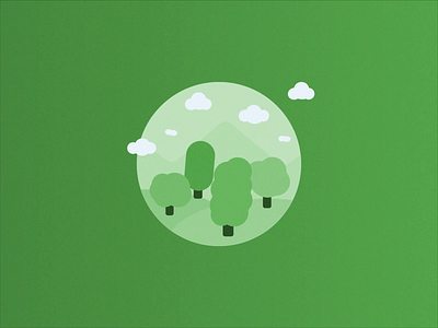 Windy forest animation blow breeze clouds field forest green illustration land leaf leaves loop meadow nature short sky tall tree wind