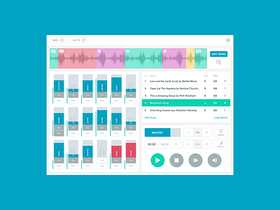 Overview app dashboard design ios multitrack music player playlist redesign stem ui ux