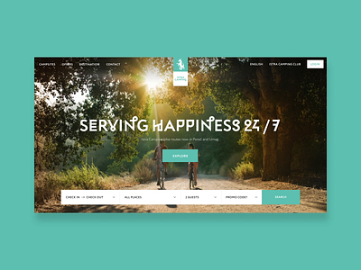 Istra Camping - Serving happiness 24/7 animation booking camping clean explore hero section nature search travel ui ux vacation website design