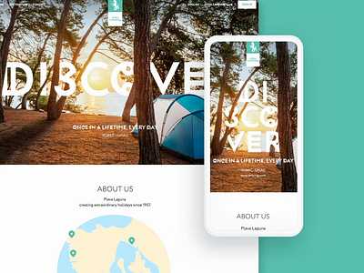 Istra Camping - About us about us animation camping clean discover landing page travel ui ux vacation webdesign