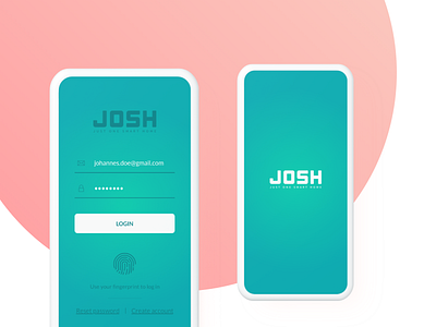 Login | Just One Smart Home (JOSH) android app device fingerprint home ios josh login smart smart home splash ui ux