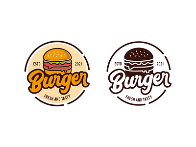 Burger food logo illustration design american badge burger clean design elegant fast food food icon illustration logo logo design modern restaurant simple stamp vintage