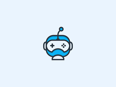 Iconic robot logo game clean game icon logo modern robot simple stick