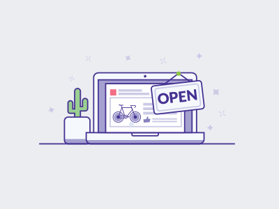 Open Online Store icon online store web