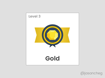 Medal level 3 gradient icon illustration mobile app vector