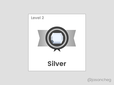 Medal level 2 branding gradient icon illustration mobile app vector