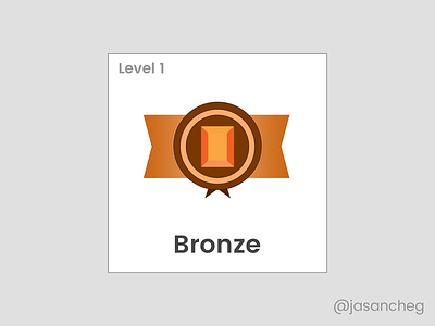 Medal level 1 branding gradient icon illustration mobile app vector