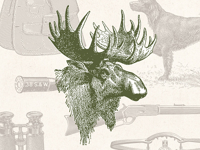 Vintage hunting illustrations