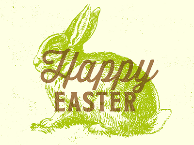 Happy Easter! bunny easter engraving illustration retro vector vintage