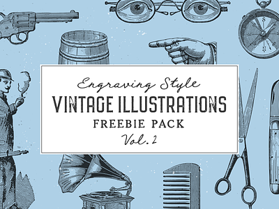 Free Vintage Illustrations Vol. 2 engraving freebie freebies illustration retro vector vintage