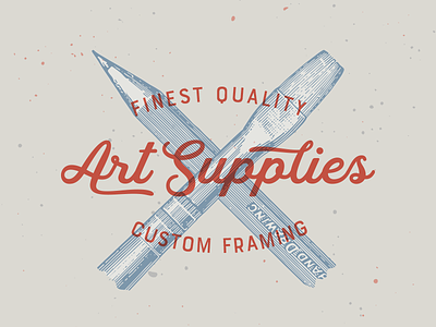 Art Supplies art supplies badge engraved engraving illustration logo retro vector vintage