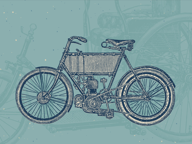 antique motorized bicycle