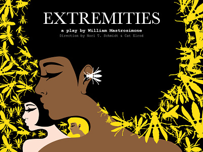 Extremities Poster acting design equality girls illustration metoo negative space play rape rape victim sexual assault theater theatre theatre poster typography wasp women womens march womens rights yellow