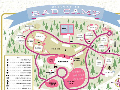 RAD Camp Map camp camping design direction geography illustration key map map design national park national parks nature outdoors trees typography