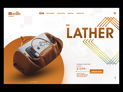 Premium bags landing page design awesome design bags bags landing page lather lather bag premium premium mockup premium psd