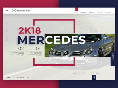 Minimalist Mercedes Landing Page mercedese minimulistic design ui design