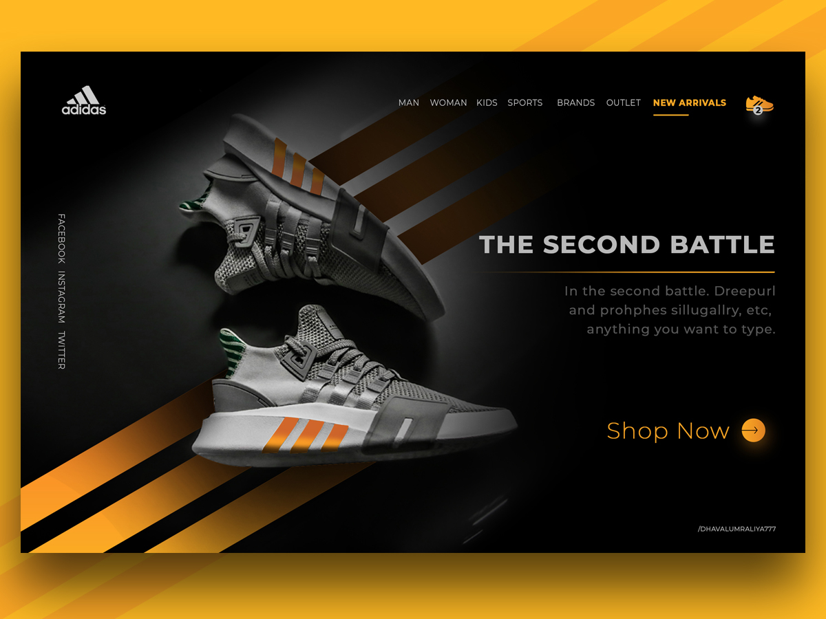 Adidas web page design. by Dhaval Umraliya on Dribbble
