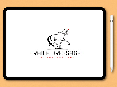 Rama Dressage baby products branding flat illustration logo design modern signature logo typography unique