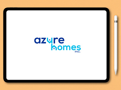 Azure Homes branding design illustration logo design modern signature logo typography unique