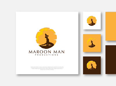 Maroon Man branding illustration logo logo design modern signature logo typography unique vector watercolor