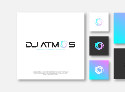 Dj Atmos atom branding dj logo logo design modern music signature logo unique