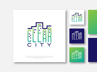 Clear City branding flat illustration logo logo design modern signature logo unique watercolor